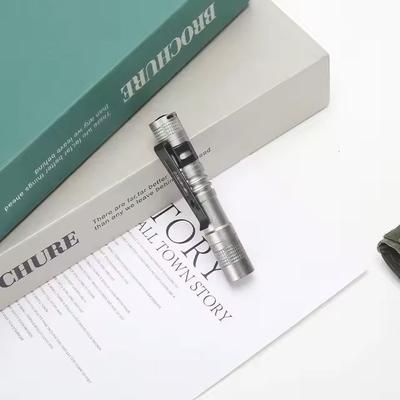 Mini LED Pen Flashlight With Clip For Emergency And Outdoor Use silver
