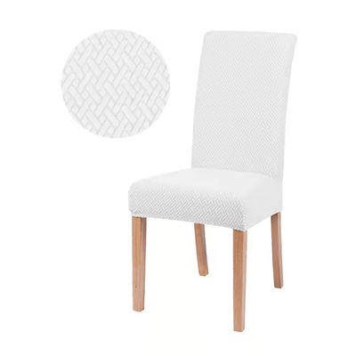 FlexFit Universal Elastic Chair Cover For Dining And Living white