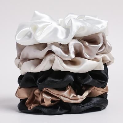 Soft Velvet Scrunchies For Women, Pure Color Satin Large Scrunchie Set, No Tangle Hair Accessories set 3