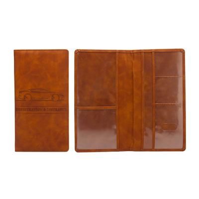 PU Leather Car Registration Insurance Holder For Men, Auto Document Organizer Bag, Driving License Cover & Credit Card brown license
