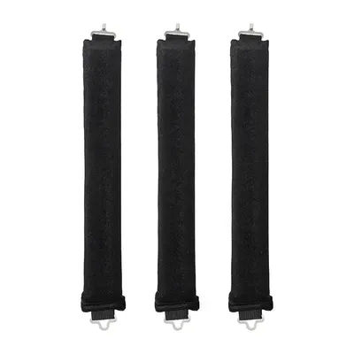 Heatless Hair Curlers Curling Rod, No Heat Hair Rollers For Lazy Curls With Hook, Soft Flexi Rods For Styling black 3pcs