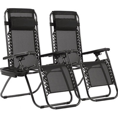 Zero Gravity Chair Lounge Chair Set, Foldable Lawn Chair Outdoor Recliner Deck Chairs With Adjustable Headrest Zero Gravity Chair Lounge Chair Set, Foldable Lawn Chair Outdoor Recliner Deck Chairs With Adjustable Headrest