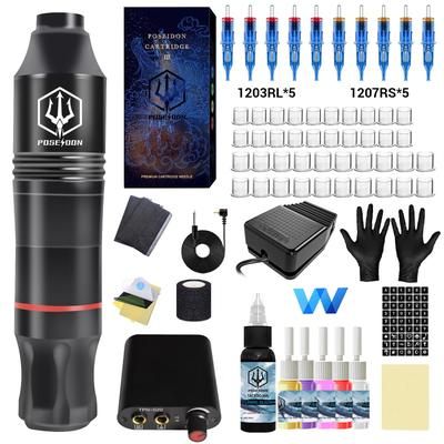 Tattoo Kit New Memory Tattoo Pen Machine Wireless Permanent Makeup Gun Kit With Power Supply For Professional Artists bt03