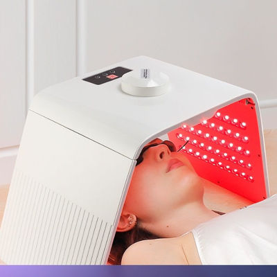 Facial LED Mask With Nano Water Sprayer Red & Blue Light Therapy For Skin Rejuvenation white