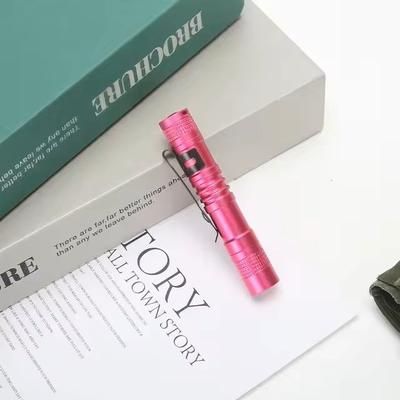 Mini LED Pen Flashlight With Clip For Emergency And Outdoor Use pink