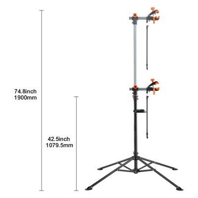Heavy duty VEVOR Bike Repair Stand With Adjustable Height, Magnetic Tool Tray, Telescopic Arm & Foldable Aluminum Design 80lbs