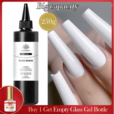 BORN PRETTY 10 In 1 Glue Gel Nail Polish With Rubber Base And Super Bright Top Coat 240212 whitegel
