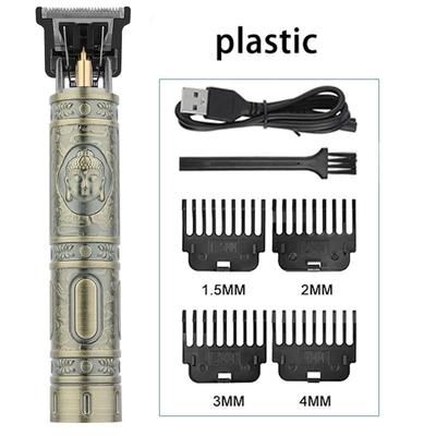 Professional T9 Hair Clipper Vintage Rechargeable Trimmer & Shaver For Men (Dragon Buddha Design bronze 2