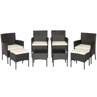 Outdoor Patio Wicker Conversation Set, Rattan Sofa Furniture With Ottomans & Coffee Tables, Cushions For Garden Outdoor Patio Wicker Conversation Set, Rattan Sofa Furniture With Ottomans & Coffee Tables, Cushions For Garden