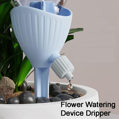 New Flower Watering Device, Automatic Watering Dripper With Adjustable Flow Rate For Plants Self Watering Irrigator white cn