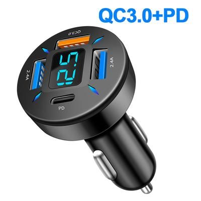 66W Quick Charge Car Phone Charger, PD & QC3.0 4 Port USB Cigarette Lighter Adapter For IPhone, Xiaomi, Samsung qc3.0 Pd 1pc