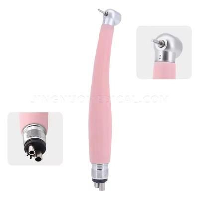 High Speed Dental Handpiece With Push Button And Ceramic Bearings pink 4 Hole No Led