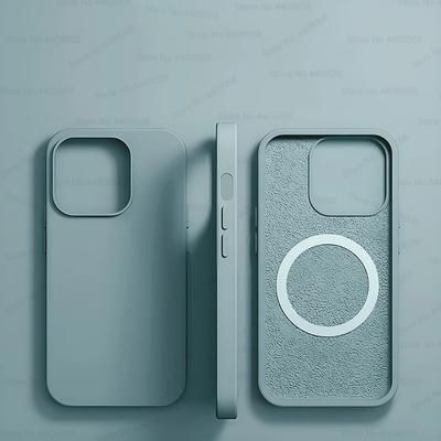 Magsafe Liquid Silicone Case For IPhone, Ultra Thin, Magnetic, Wireless Charging & Shockproof Cover light Blue iphone 14 Promax