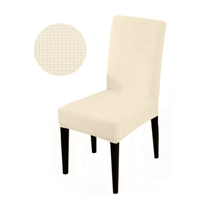 FlexFit Universal Elastic Chair Cover For Dining And Living cream