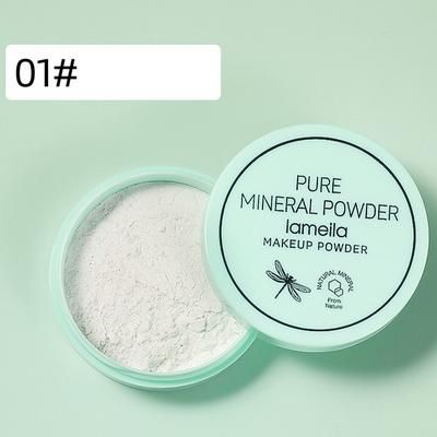 Facial Loose Powder, Waterproof Oil Control Honey Powder, Long Lasting Makeup Powder With Puff, Matte Translucent Finish 01