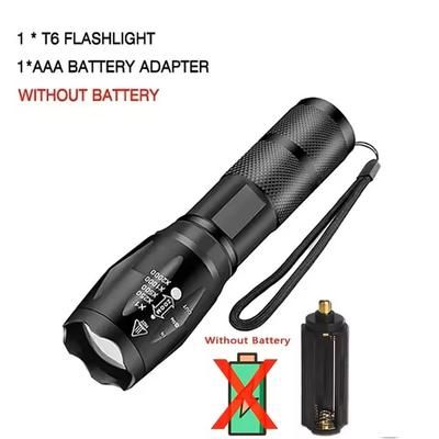 High Power T6 LED Flashlight With Zoom And Waterproof Aluminum Body no Battery