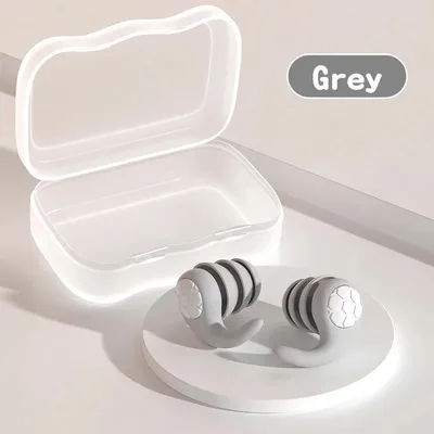 Soft Silicone Earplugs For Sleeping & Swimming Noise Canceling, Waterproof & Comfortable Fit gray