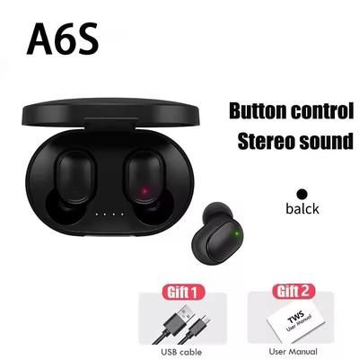 TWS A6S Wireless Bluetooth Earbuds With Mic And Noise Cancelling For Android Devices black
