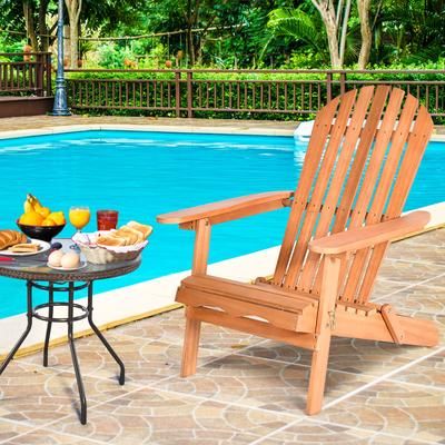Foldable Eucalyptus Adirondack Chair, Outdoor Wood Lounger For Patio, Garden & Beach Foldable Eucalyptus Adirondack Chair, Outdoor Wood Lounger For Patio, Garden & Beach