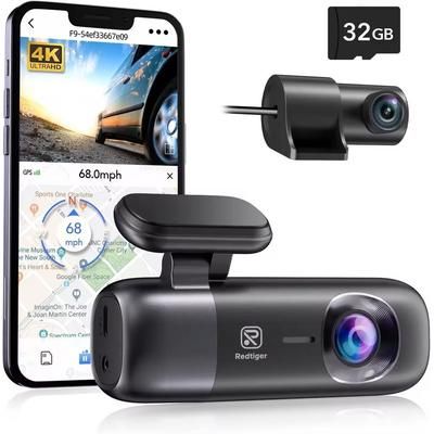 4K Dual Dash Cam With GPS, WiFi, And Night Vision f9 (no Hardwire Kit) free 32g Tf