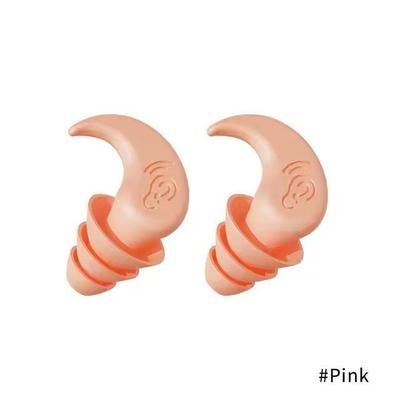 Reusable Silicone Noise Reducing Earplugs For Sleeping Swimming And Sound Protection pink