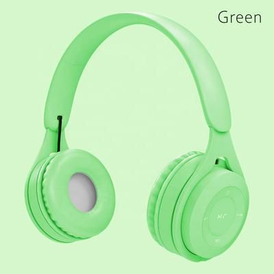 Wireless Bluetooth Headphone, Stereo Headband Gaming Headset With Mic, Cute Gift For Gamer Girl Mobile Tablet green