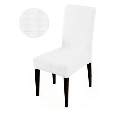 FlexFit Universal Elastic Chair Cover For Dining And Living white 2