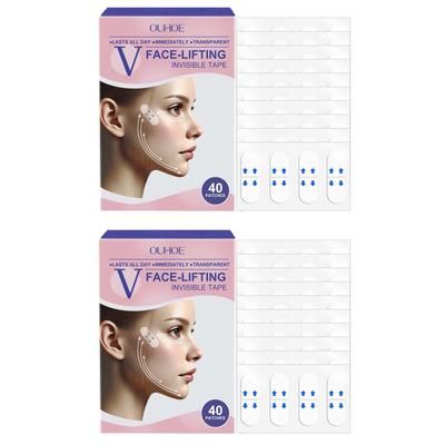 Ultra Thin Face Stickers, Invisible Lift Tape For V Line Chin Shaping & Skin Tightening 80pcs