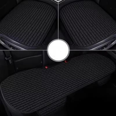 Coprisedile universale in lino da 3 pezzi, traspirante, in tessuto di lino, per sedili anteriori e posteriori, protezione per interni auto, accessori per auto da uomo