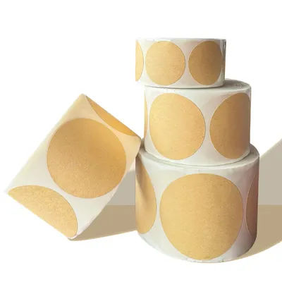 500Pcs/roll Kraft Paperblank Can Write Name Self-adhesive Sealing Gift Stickers Round Home Packaging Seal Labels 2.5-5cm