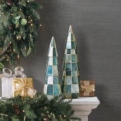 Snowy Seaside Capiz Decorative Tree - Large - Frontgate - Christmas Decor