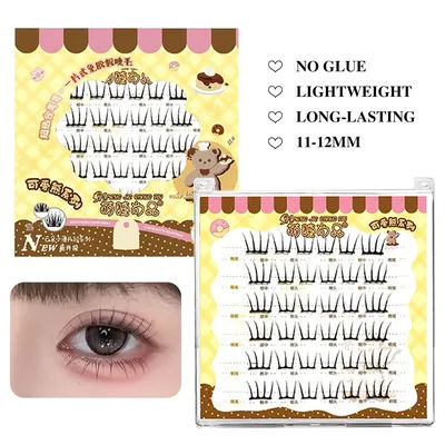 Self-Adhesive No-glue Eyelashes Ultra-thin Sheet Series False Eyelashes Zero Touch Feeling Lash Clusters Glue Strands Eyelashes