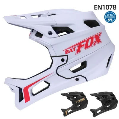 BATFOX Full Face MTB Drop Helmet Pro Bicycle Cycling Helmet for Freeride BMX Head Protection Safety Helmet CE/EN1078