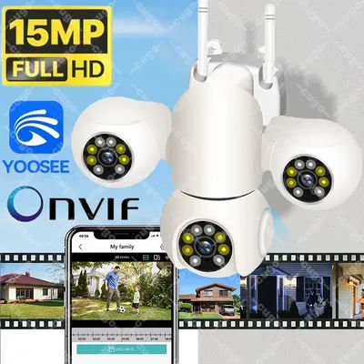 YOOSEE 15MP HD Camera 8K 10X Zoom Three Lens Three Screen Cameras Onvif PTZ PIR Motion Detection Two-Way Audio Security CCTV Cam