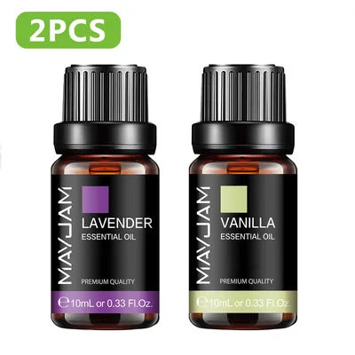 2PCS Natural Plant Essential Oils for Massage Body Lavender Jasmine Eucalyptus Vanilla Fragrance Oil for Humidifier Diffuser