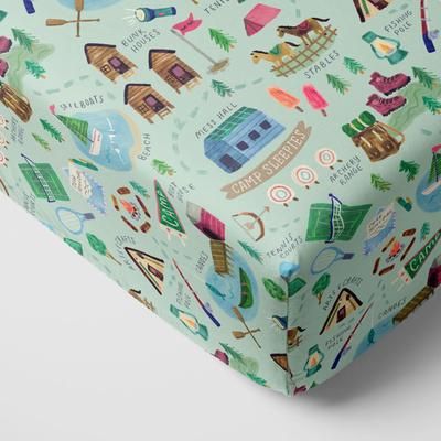 Green Camp Sleepies Fitted Crib Sheet - Standard