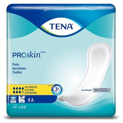 TENA ProSkin Ultimate Bladder Control Pad 16 Inch Length Heavy Absorbency Dry-Fast Core One Size Fits Most (1038754_CS)