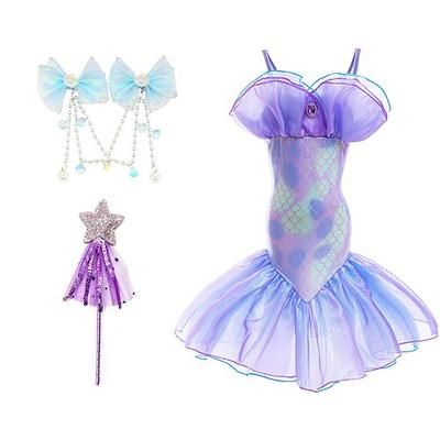Settimana del libro 2026 La sirenetta La sirenetta La coda della sirenetta Abito da principessa acquamarina Abito da Halloween Costume da cosplay Costume da festa a tema Cosplay Film Cosplay per bambine Carnevale in maschera per bambini