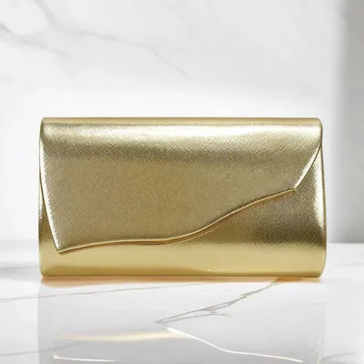 Couleur dorée PU mode femmes sacs de soirée couverture enveloppe conception Pary mariage fille sacs à main avec chaîne épaule pochette velours Fa