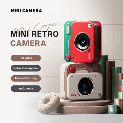 Y6000 CCD Mini Camera Student Children's Digital Camera 1080P HD Campus Portable Small Video Camera Mini Retro appearance Camera