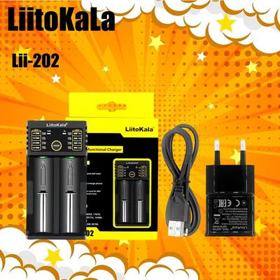 Liitokala Lii402 Lii202 18650 Charger 1.2V 3.7V 3.2V AA/AAA 26650 NiMH li-ion battery Smart Charger 5V 2A EU Plug
