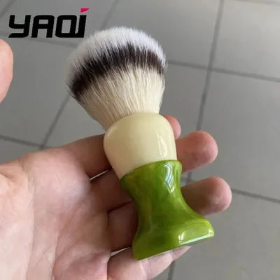YAQI Ever-Hopeful Wet Shaving Brush for Men Silver Cat's Whisker Synthetic Hair Grooming Tool Facial Hair Care
