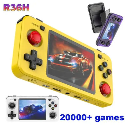 R36H ARKOS Retro Handheld Game Console Portable 64G 128G Pocket Video Player 3.5 Inch IPS Screen R36S landscape Kid Gift