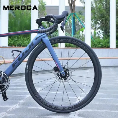 Road Bike 700C Carbon Fiber Wheelset Thru Axle Quick Release 6-bolt Disc Brake 35 38 42mm Bicycle Wheels