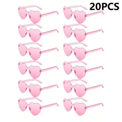 6/12/20 pièces mode en forme de coeur couleurs lunettes de soleil couleur bonbon sans monture amusant coeur lunettes de soleil femmes hommes fête coeur lunettes de soleil