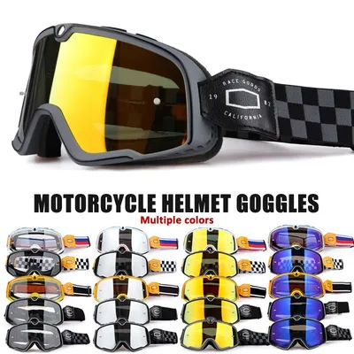 Retro Motorcycle Goggles Ski Glasses Sunglasses ATV Goggles Non-slip Belt AntiUV Cafe Racer Chopper Cycling Racing Free Shipping
