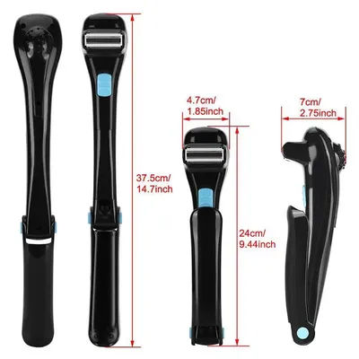 High quality Long handle waterproof foldable High quality Body trimmer Back Hair Removal Safe electric back shaver for men