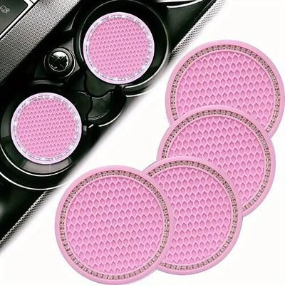 Tappetini portabicchieri universali da 4 pezzi per auto, accessori interni antiscivolo in morbido cristallo diamantato, sottobicchieri organizer per bevande, pratica decorazione per auto