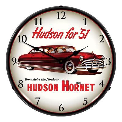 Collectable Sign and Clock 1951 Hudson Hornet Backlit Wall Clock