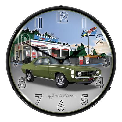 Collectable Sign and Clock 1969 Camaro SS Rocket Backlit Wall Clock